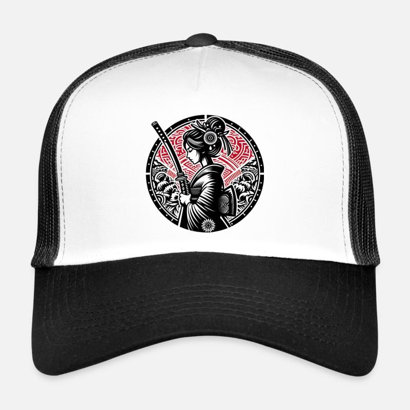 Samurai-Mädchen - Trucker Cap - Weiß/Schwarz