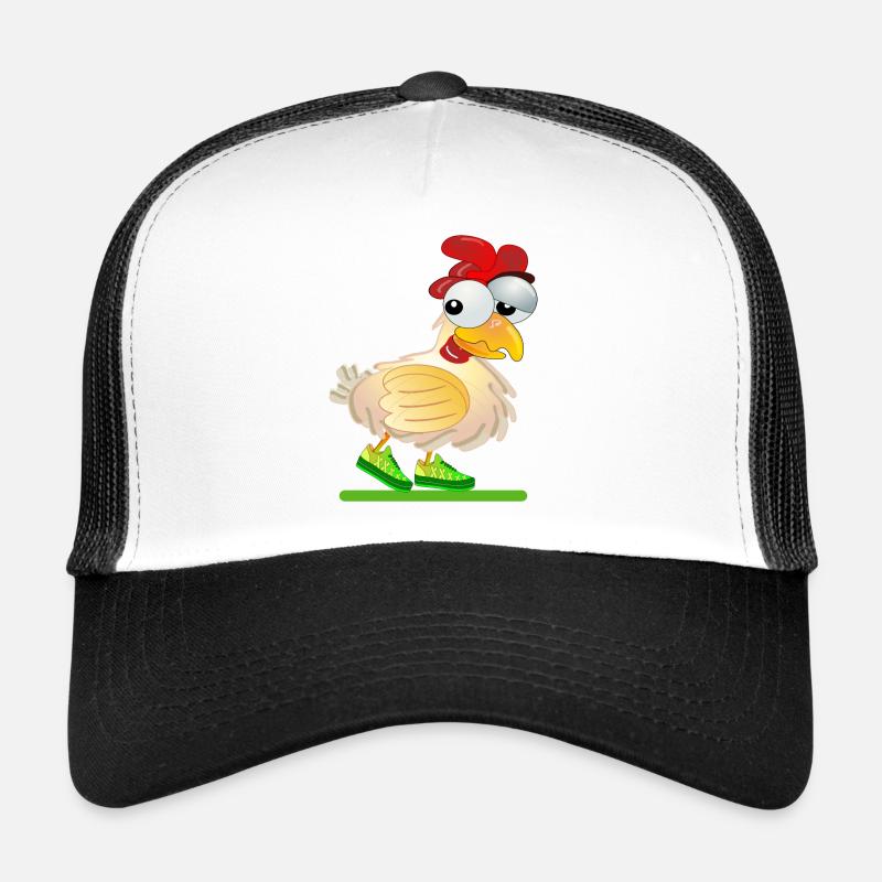 CHICKENS COMIC RUNNING RACE Trucker Cap
