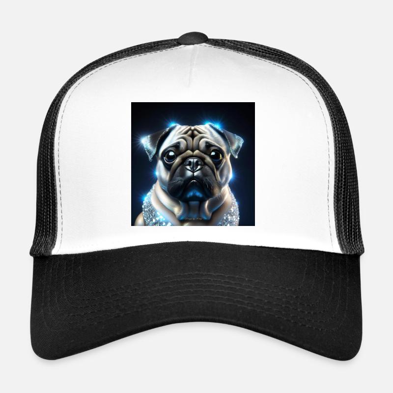 Futuristischer Hund mit Glitzerakzenten Trucker Cap