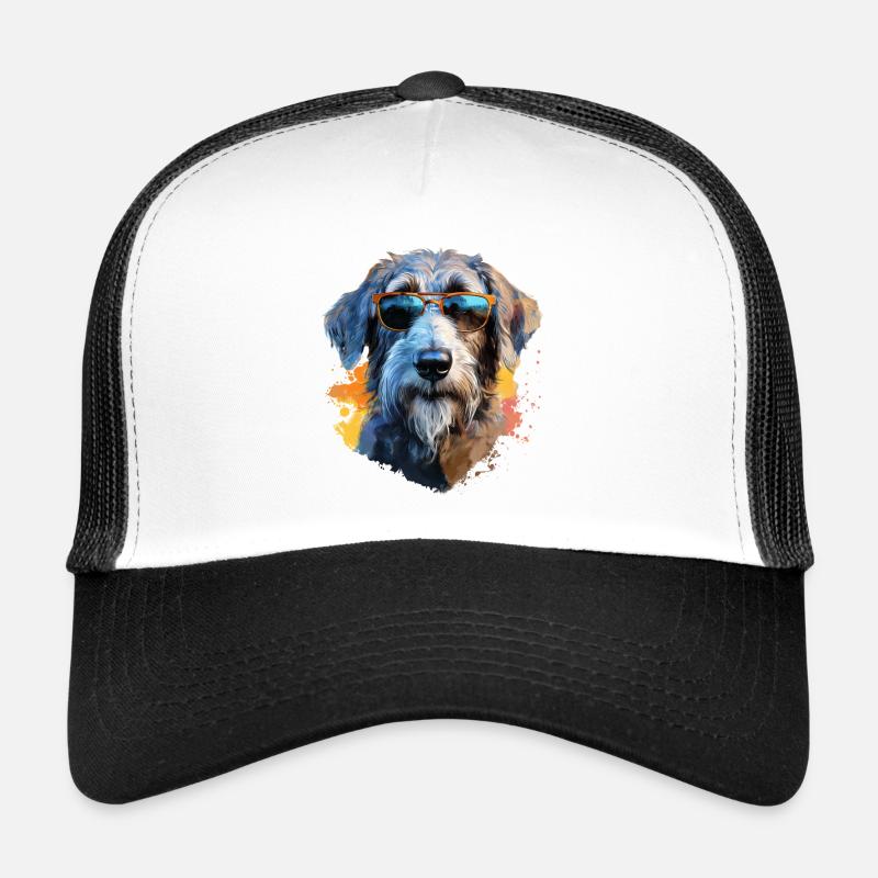 Lévrier avec lunettes de soleil Casquette trucker 