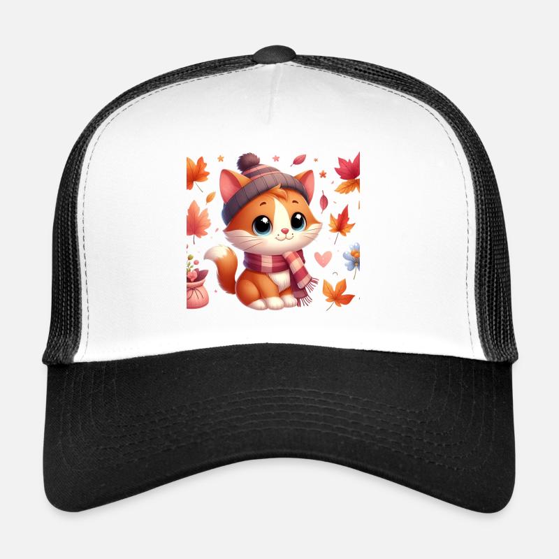 chat automne4 Casquette trucker 