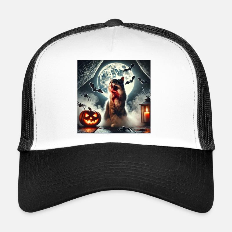 Spooky Cats Halloween Design Trucker Cap