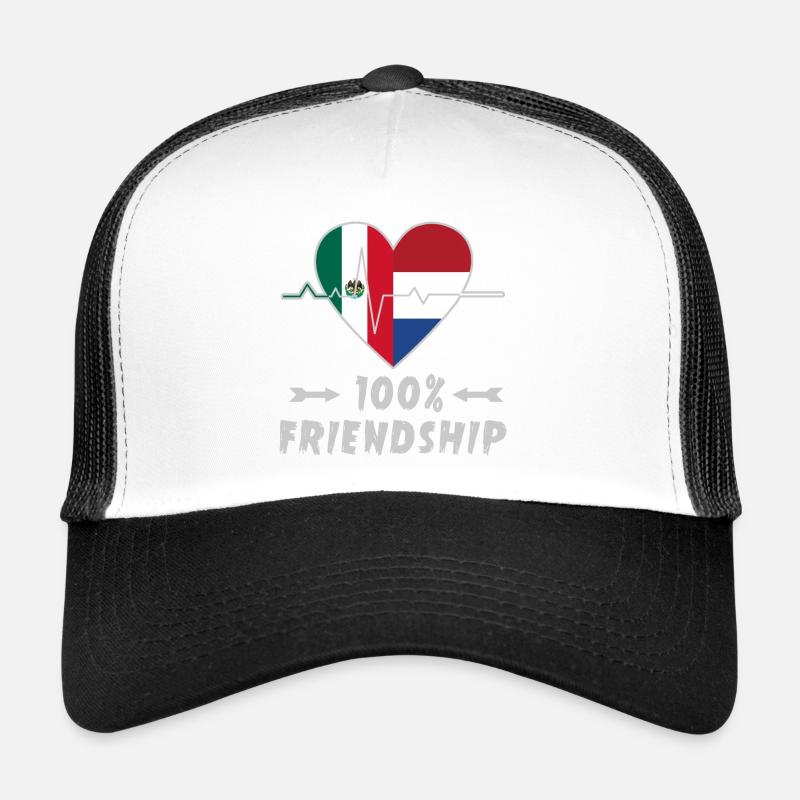 100 % amitié entre le Mexique et les Pays-Bas Casquette trucker 