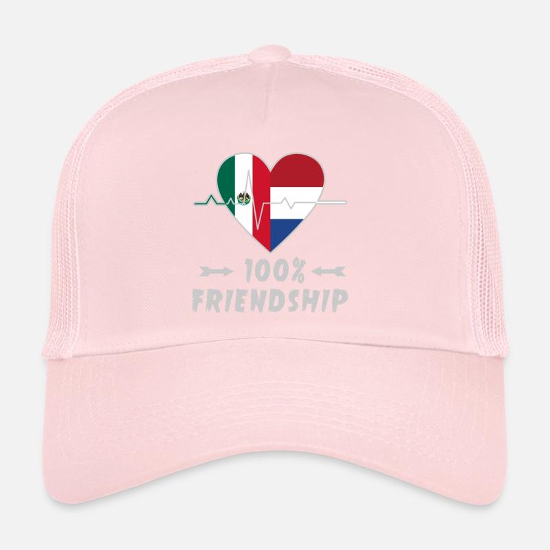 100 % amitié entre le Mexique et les Pays-Bas Casquette trucker 