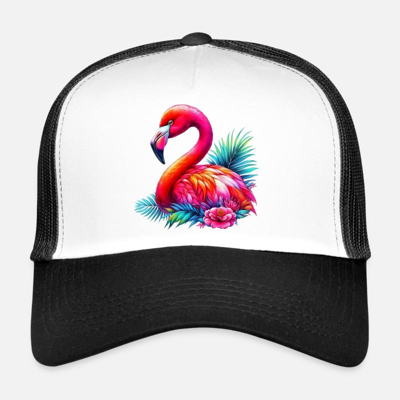Flamingo - Trucker Cap - Weiß/Schwarz