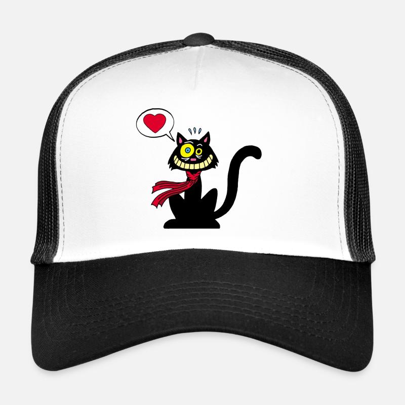 Black Cat in Love Trucker Cap