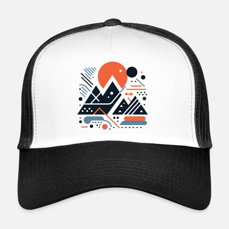 Montagnes - Casquette trucker  - blanc/noir