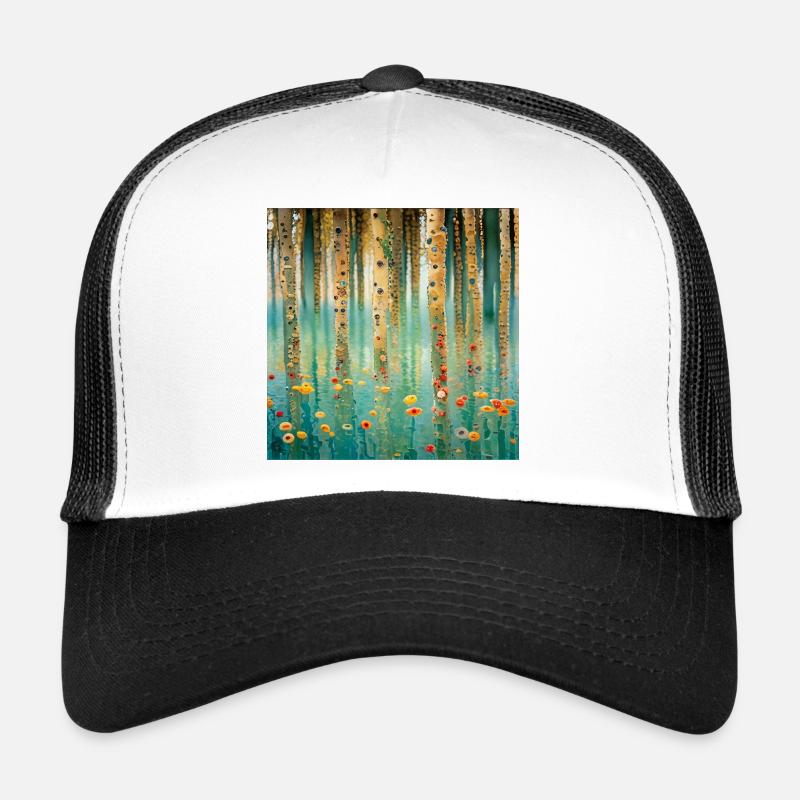 Abstract forest of flowers and reflections Trucker Cap