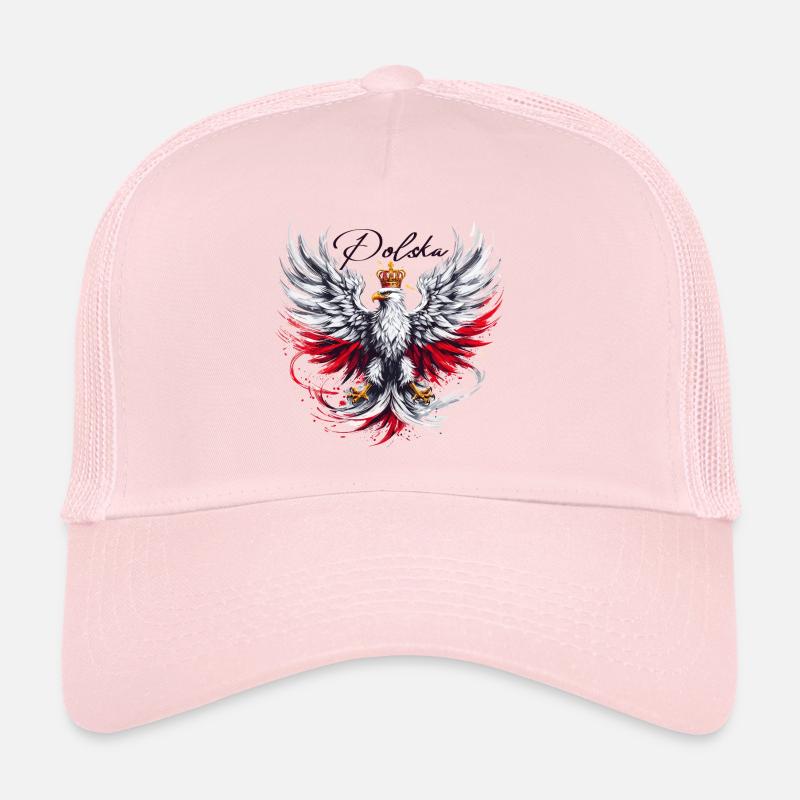 Poland Polska Polish Red White Eagle Golden Crown Trucker Cap