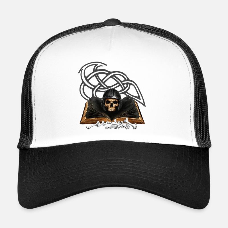 Buchband, Menschenschädel, vanitas, knotenmuster Trucker Cap