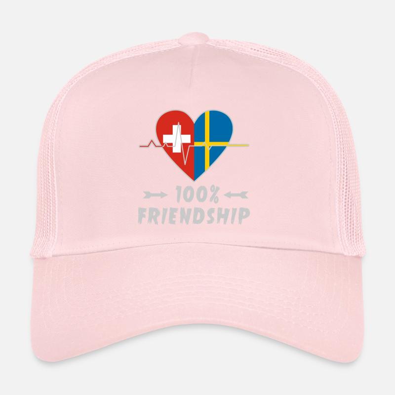 Schweiz und Schweden 100% Freundschaft Trucker Cap