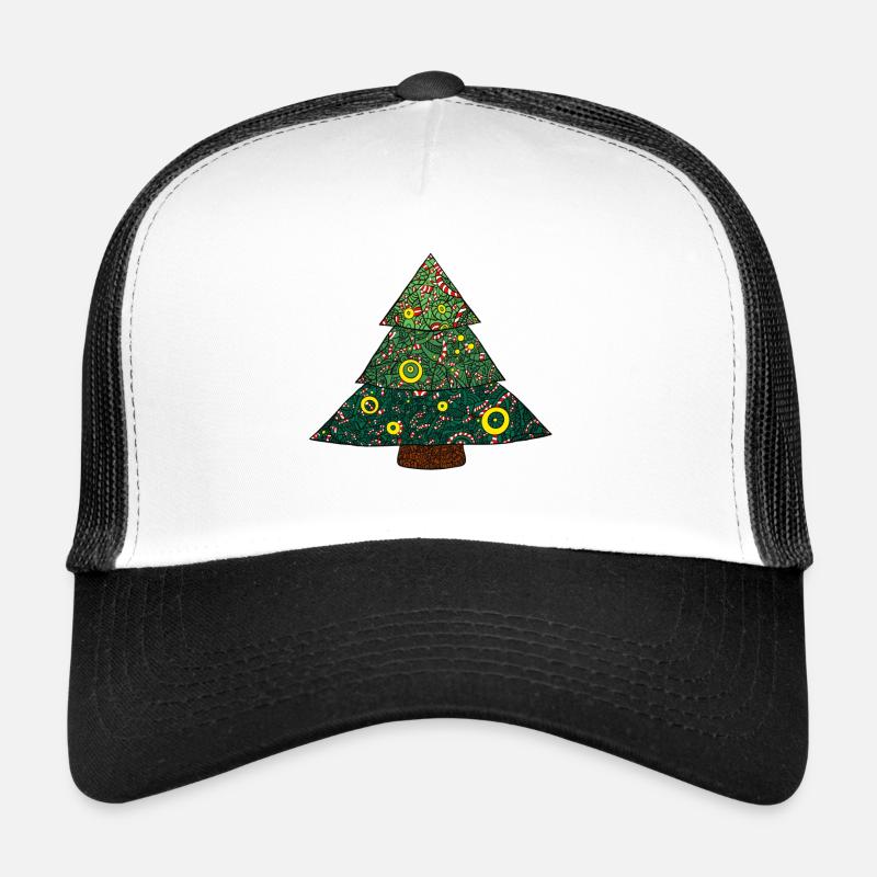 Candy Canes Christmas Tree Mandala - Trucker Cap - white/black