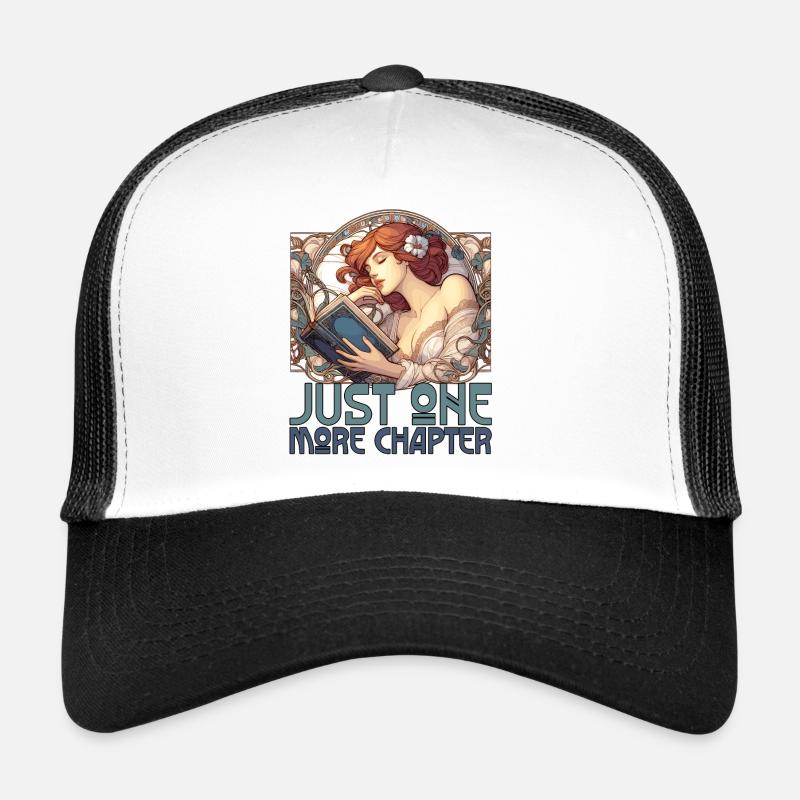 Kapitel Buch Bücher schöne Frau Lesen Geschenk Trucker Cap