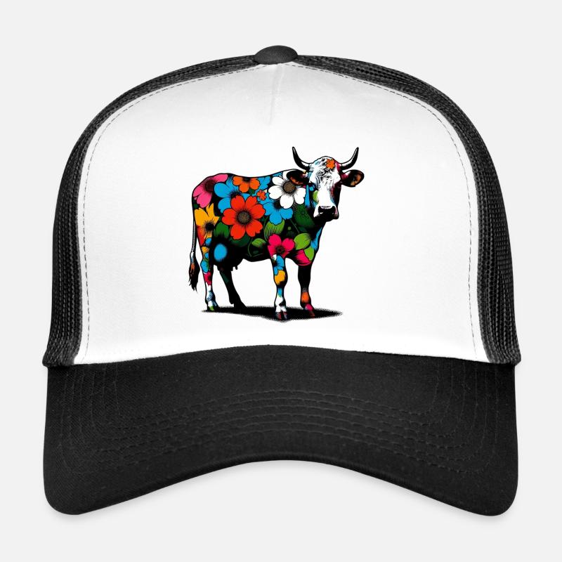 Vache - Casquette trucker  - blanc/noir