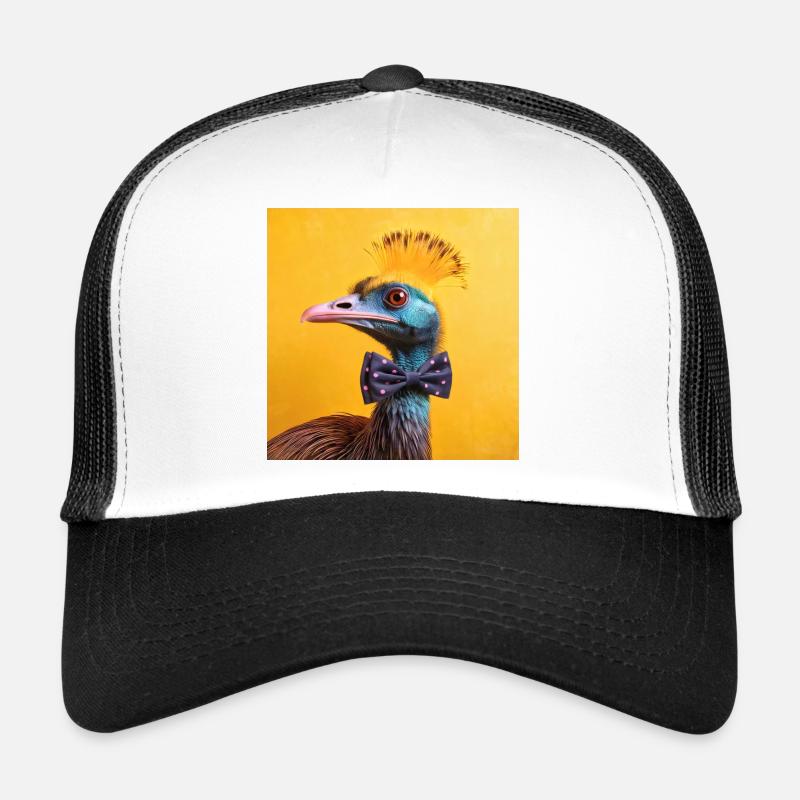 Blauer Vogel mit Fliege Trucker Cap