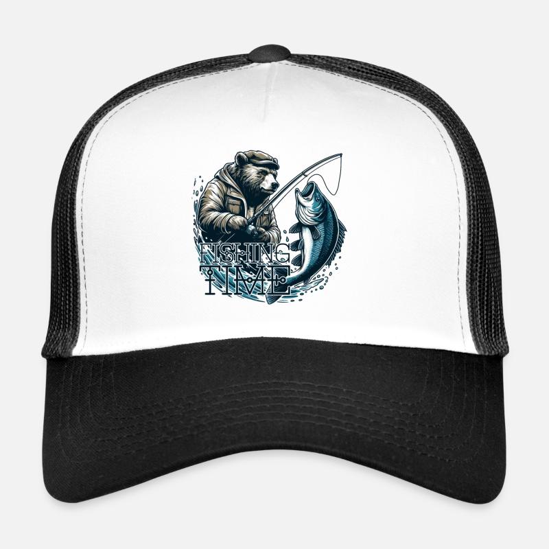Temps de pêche ours pêche pêcheur poisson cadeau Casquette trucker 