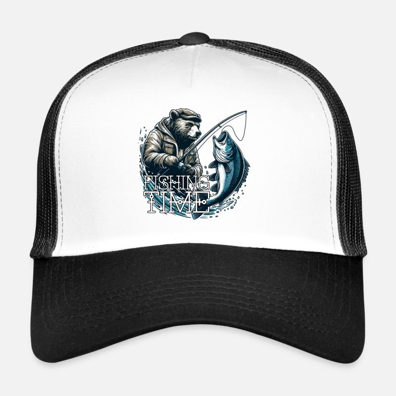 Temps de pêche ours pêche pêcheur poisson cadeau Casquette trucker 
