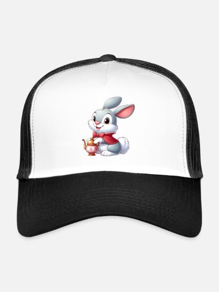 lapin 12 - Casquette trucker  - blanc/noir - Devant