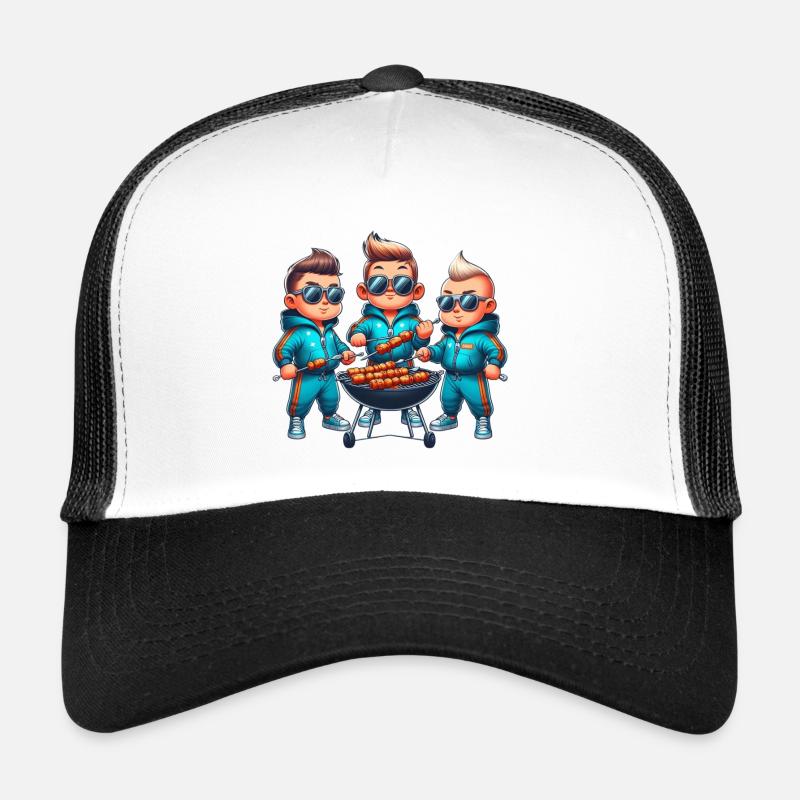 Coole Grill Freunde - Trucker Cap - Weiß/Schwarz