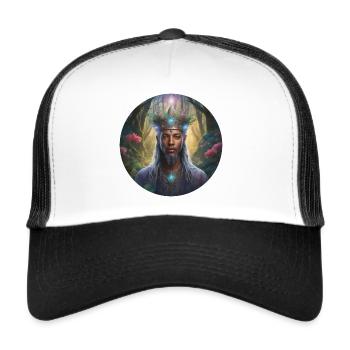 The head of a magic forest mage - Trucker Cap - white/black - Front