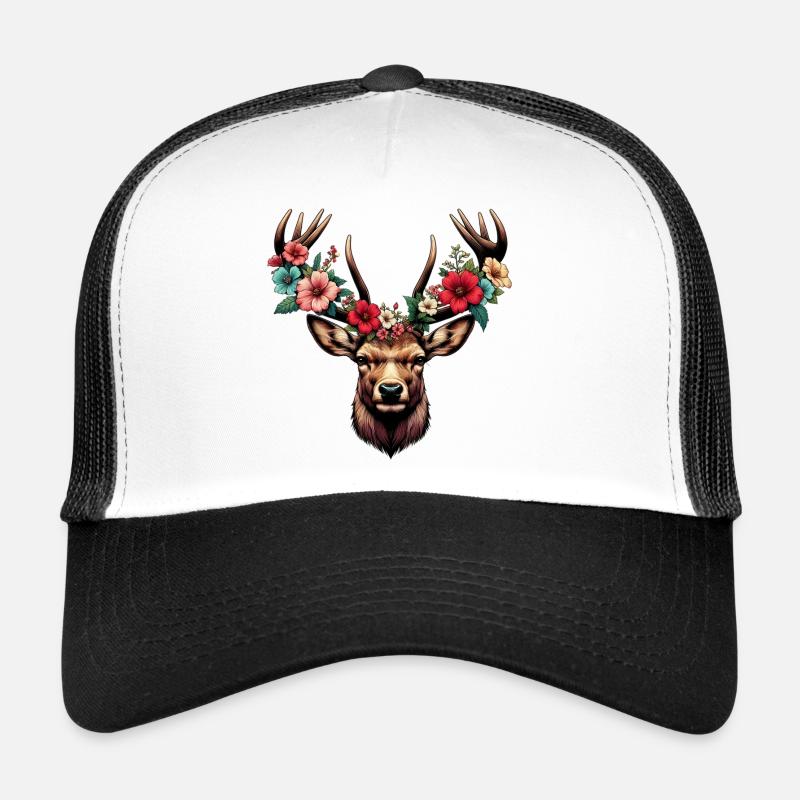 Hirsch mit Blumen Trucker Cap