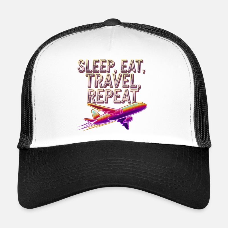 Dormir Manger Voyager Répéter Casquette trucker 
