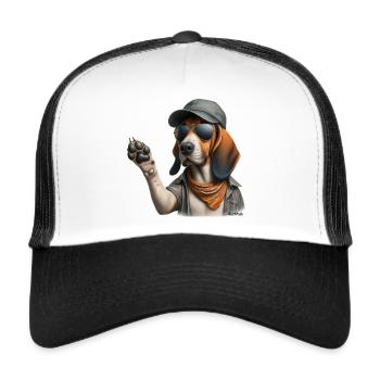 Salut le Chien - Casquette trucker  - blanc/noir - Devant
