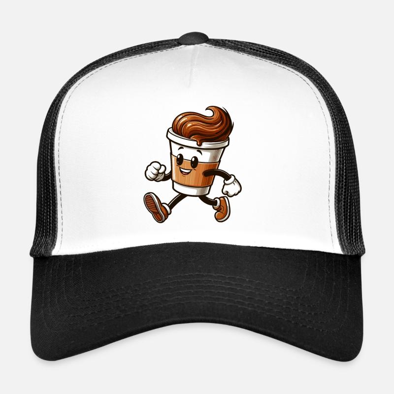 Kaffee Becher Kaffeebecher läuft Geschenk - Trucker Cap - Weiß/Schwarz