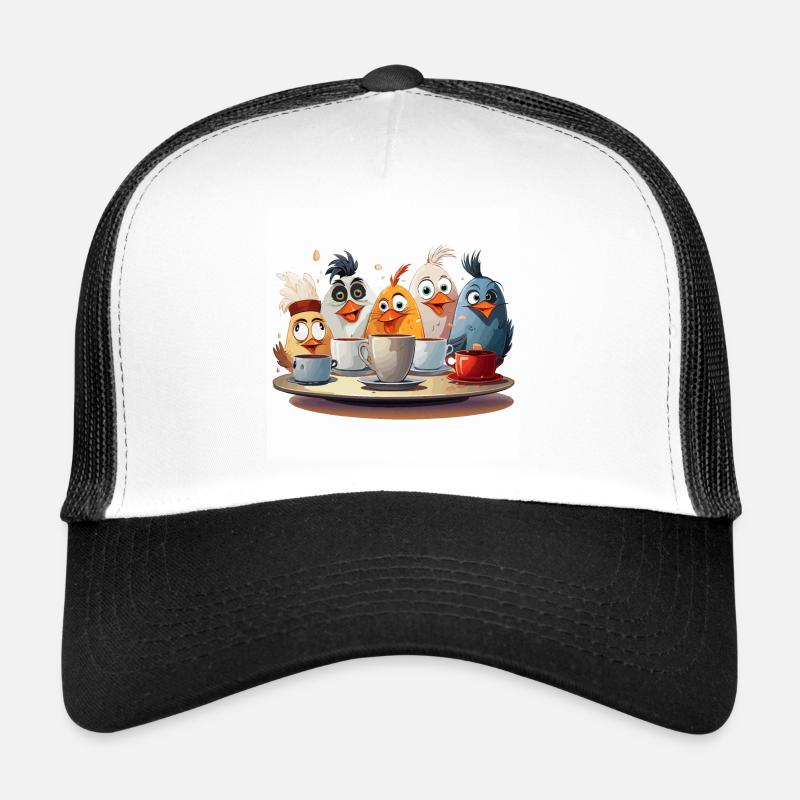Die Kaffeetassen-Stapeltruppe - Trucker Cap - Weiß/Schwarz