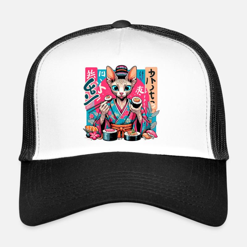 Sushi Sphynx Cat Maki Kimono Gift Trucker Cap