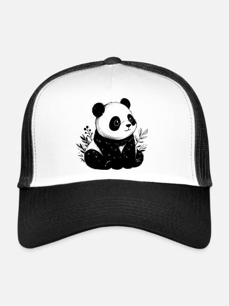 Panda - Trucker Cap - white/black - Front