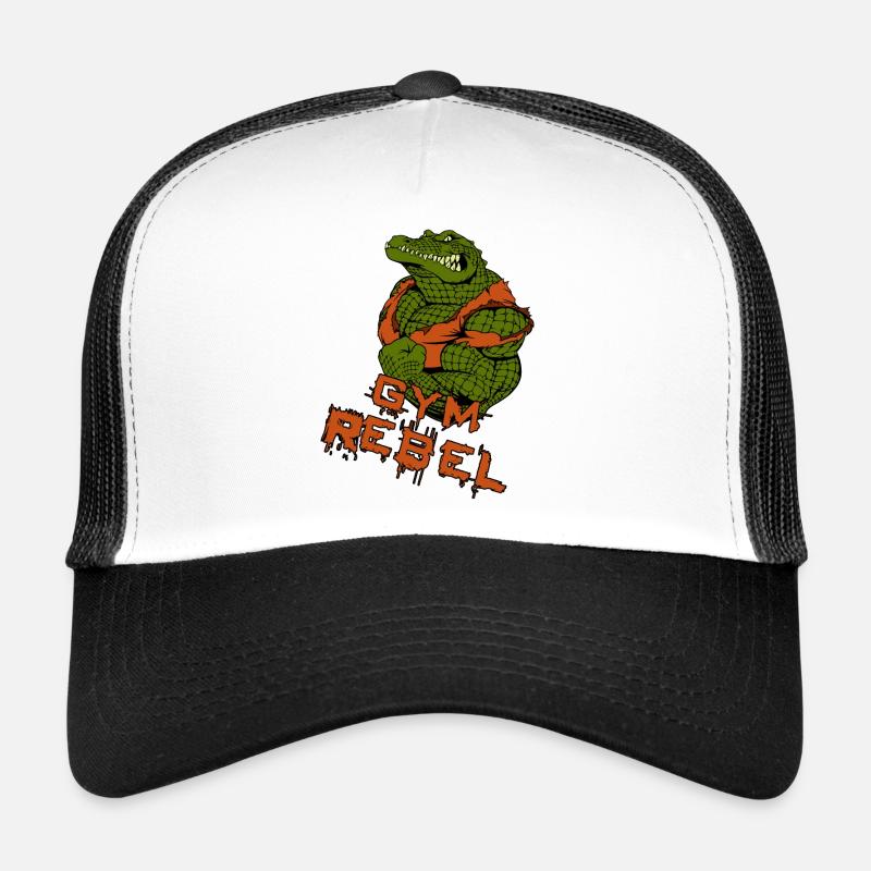 FITNESSSTUDIO Rebell - Trucker Cap - Weiß/Schwarz