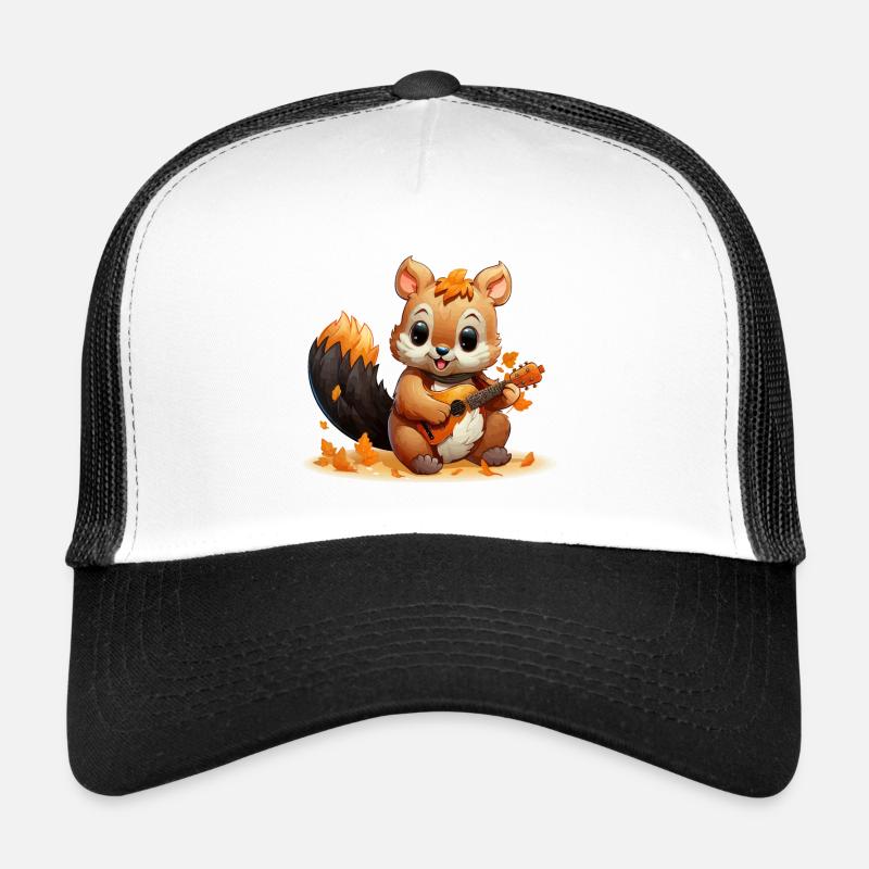 Das Akkordeon-Eichhörnchen - Trucker Cap - Weiß/Schwarz