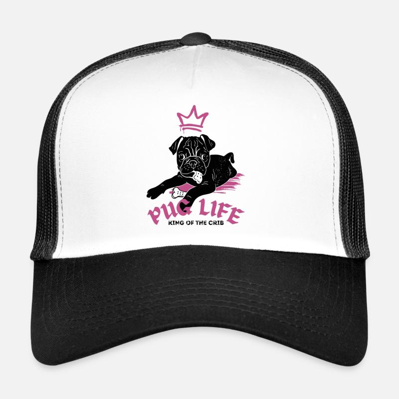 Pug Life – Pug with Crown Trucker Cap