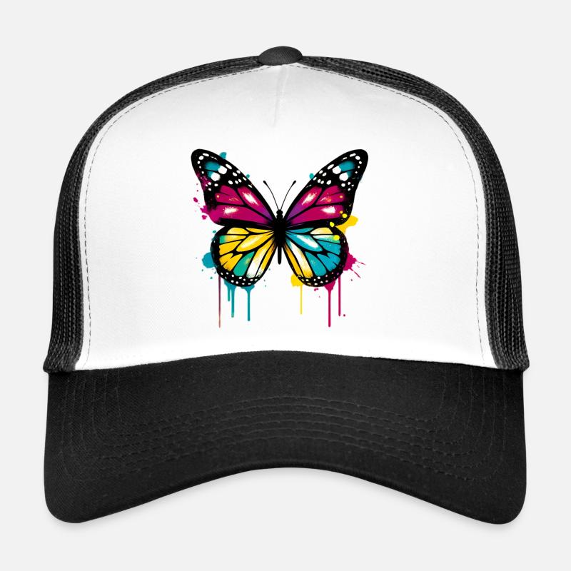 Schmetterling - Trucker Cap - Weiß/Schwarz