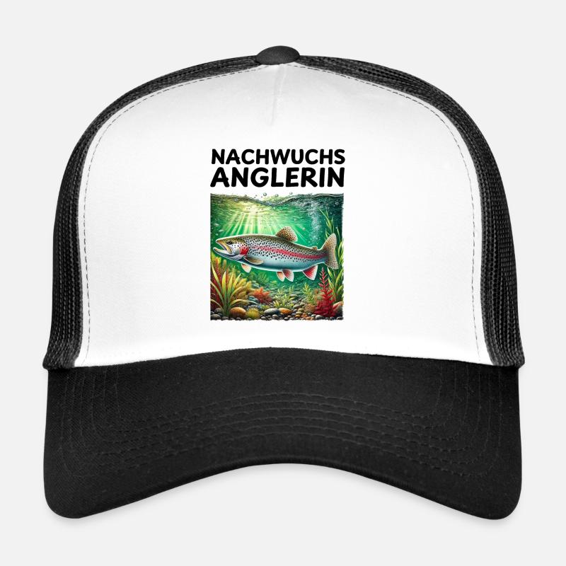 Young Angler Trout Gift Angler Birth - Trucker Cap - white/black