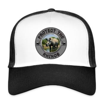 Protect the Rhinos - Trucker Cap - white/black - Front