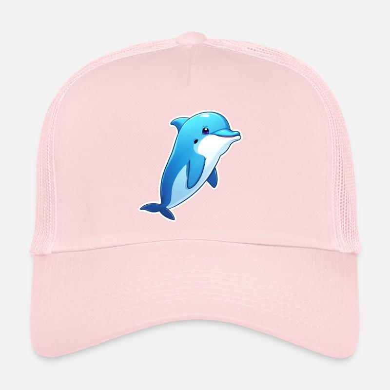 Cute Cartoon Dolphin Fish Trucker Cap