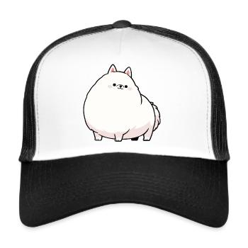 Hund mit Übergewicht zum knuddeln - Trucker Cap - Weiß/Schwarz - Vorne