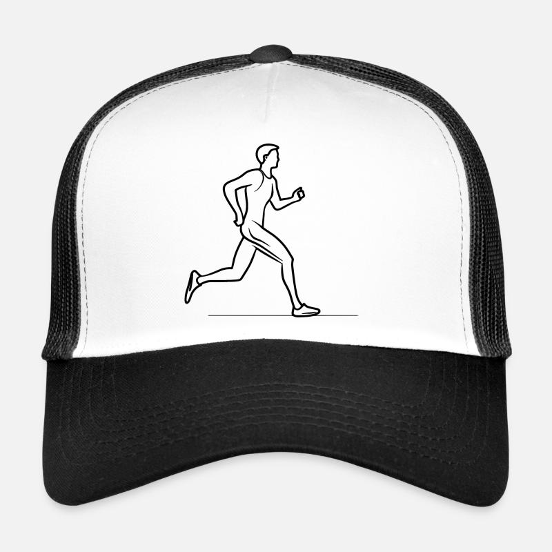 Dessin au trait d’un garçon joggeur Casquette trucker 