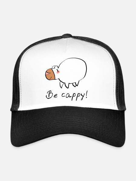 Ne vous inquiétez pas, soyez cappy - Casquette trucker  - blanc/noir - Devant