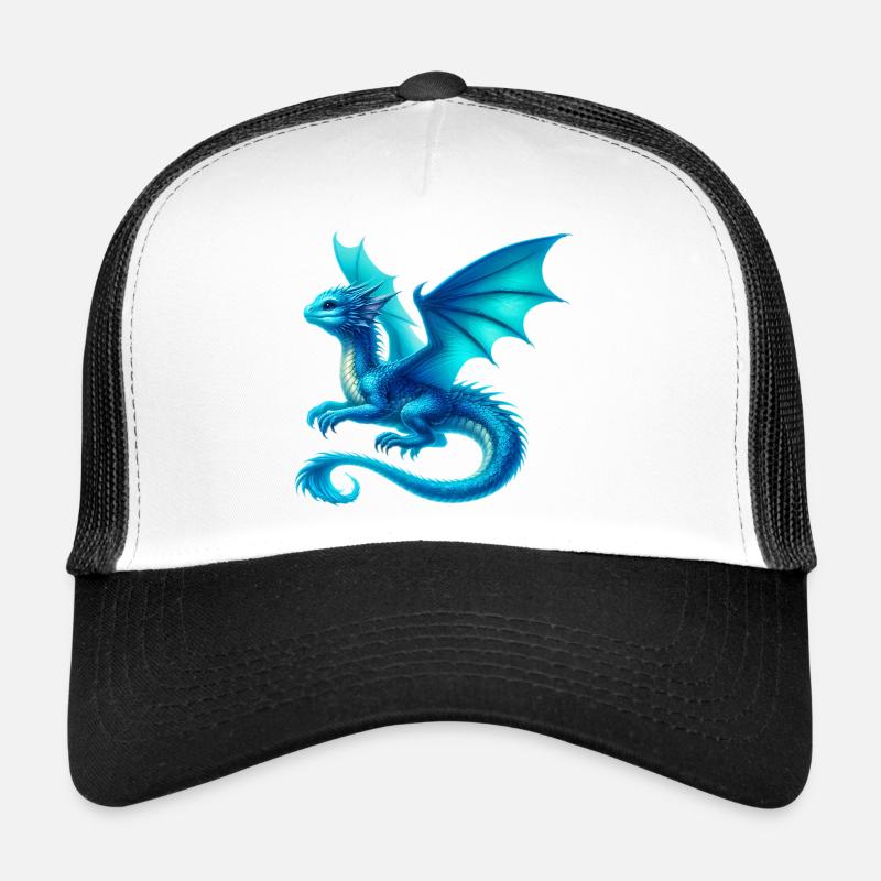 Drache - Trucker Cap - Weiß/Schwarz