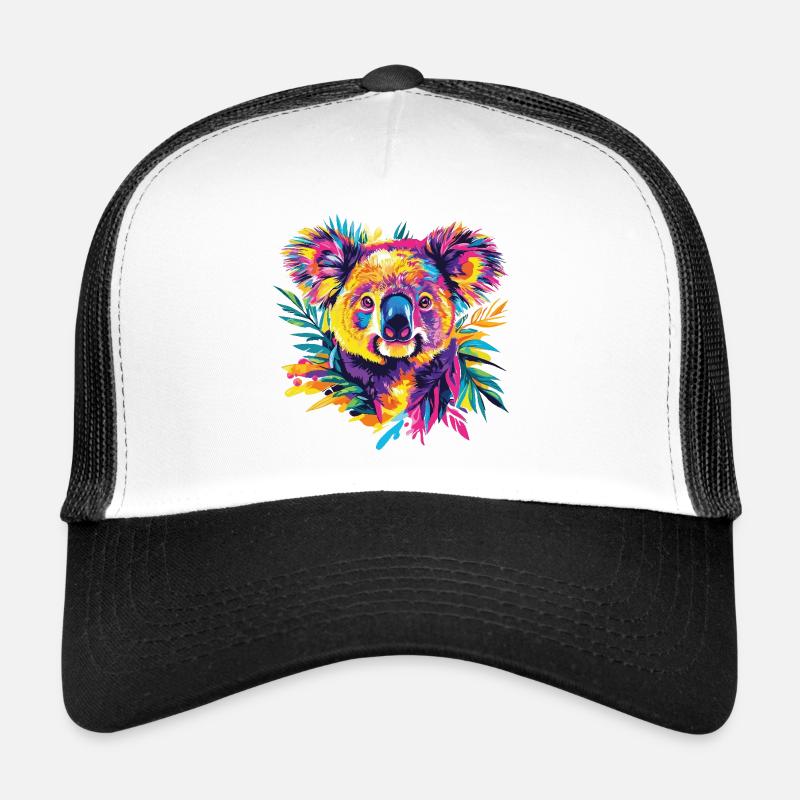 Koala Koala Bear Australia Nature Wilderness Colorful Art Trucker Cap