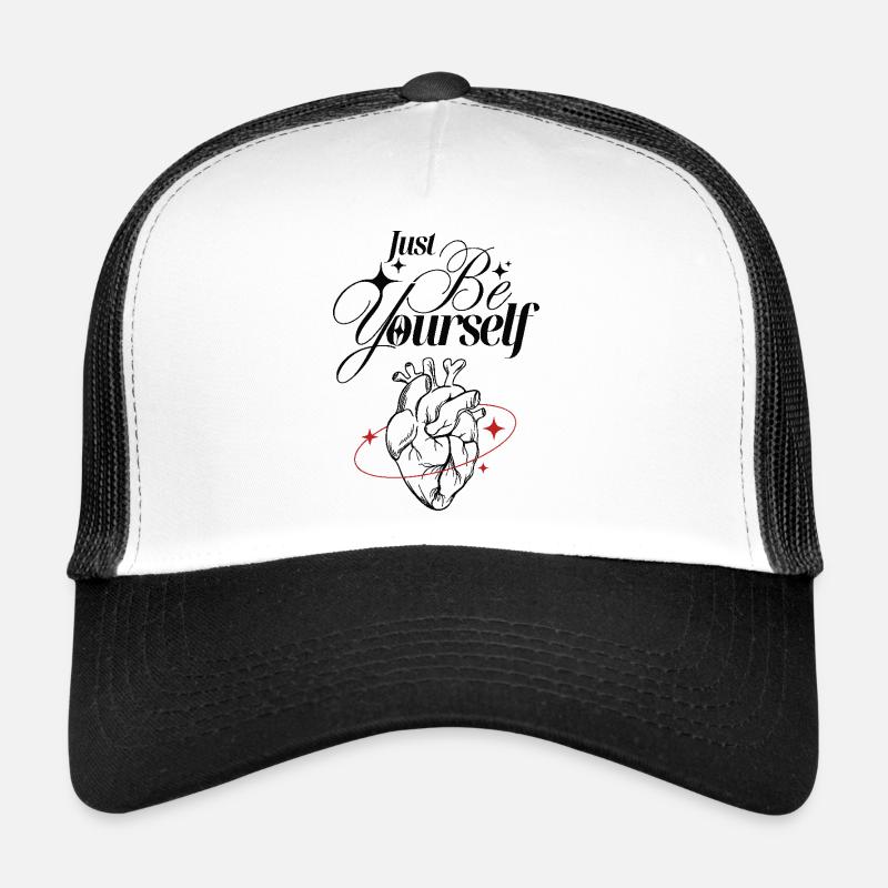 Soyez simplement vous-même – Cœur et lettrage Casquette trucker 