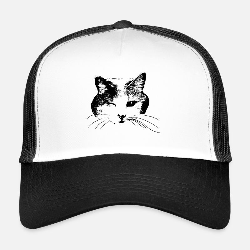 Kitty wink - Trucker Cap - white/black