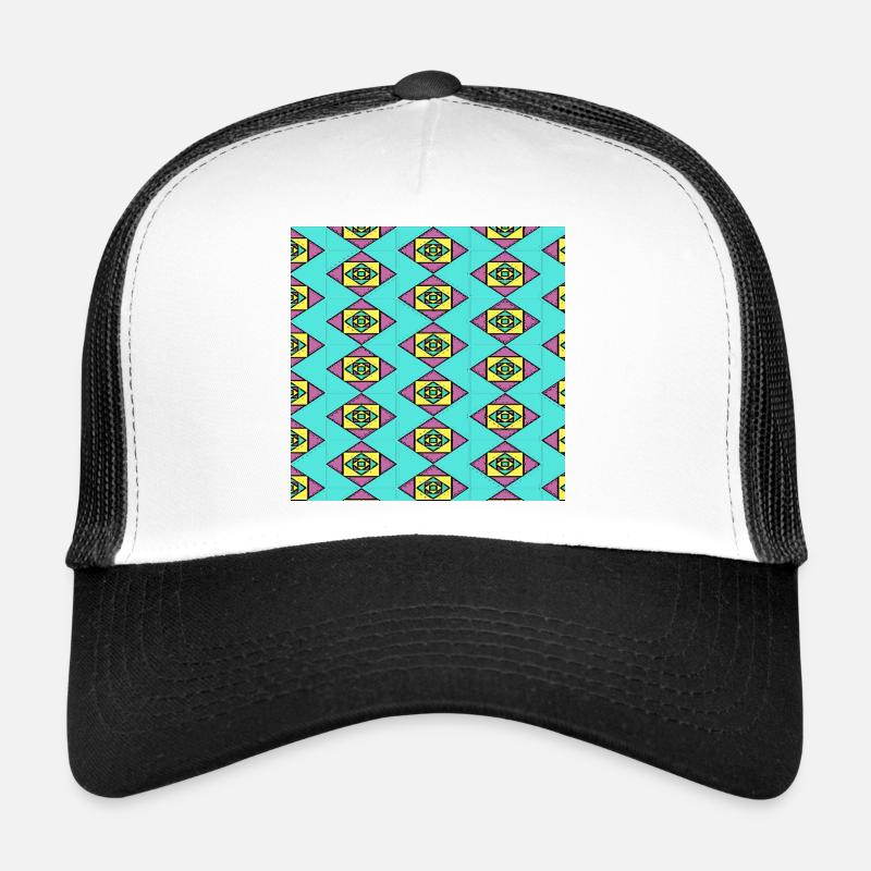 Repetitiver Kubismus - Trucker Cap - Weiß/Schwarz