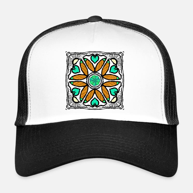 Fleur pop art avec des coeurs Casquette trucker 