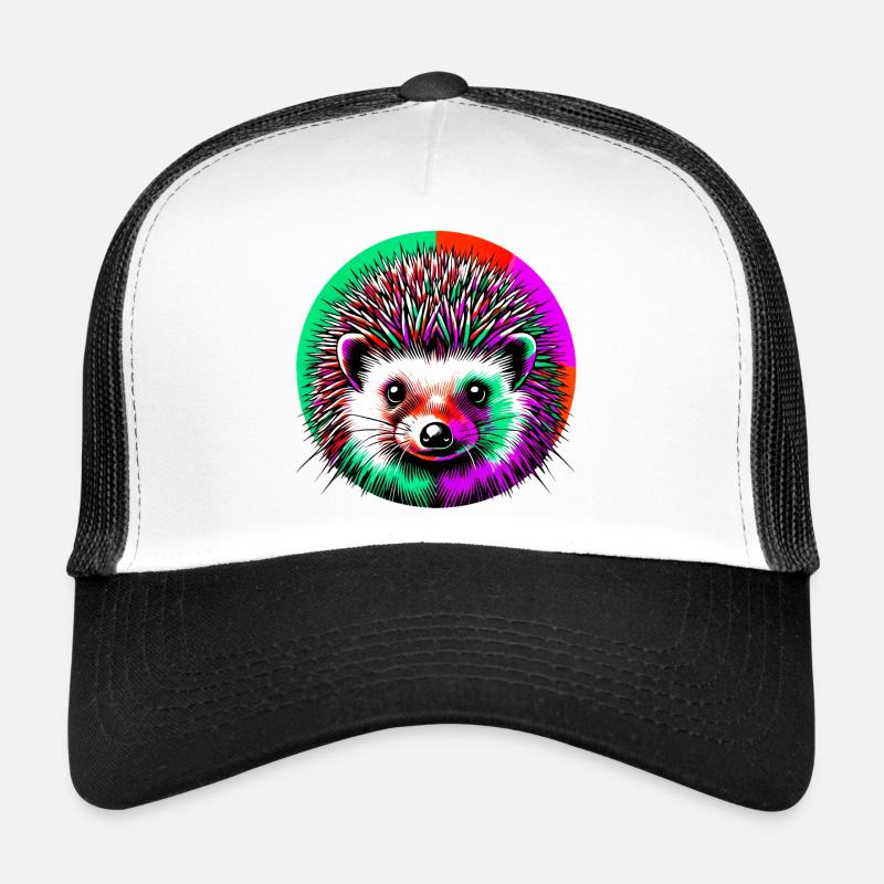 Hérisson - Casquette trucker  - blanc/noir