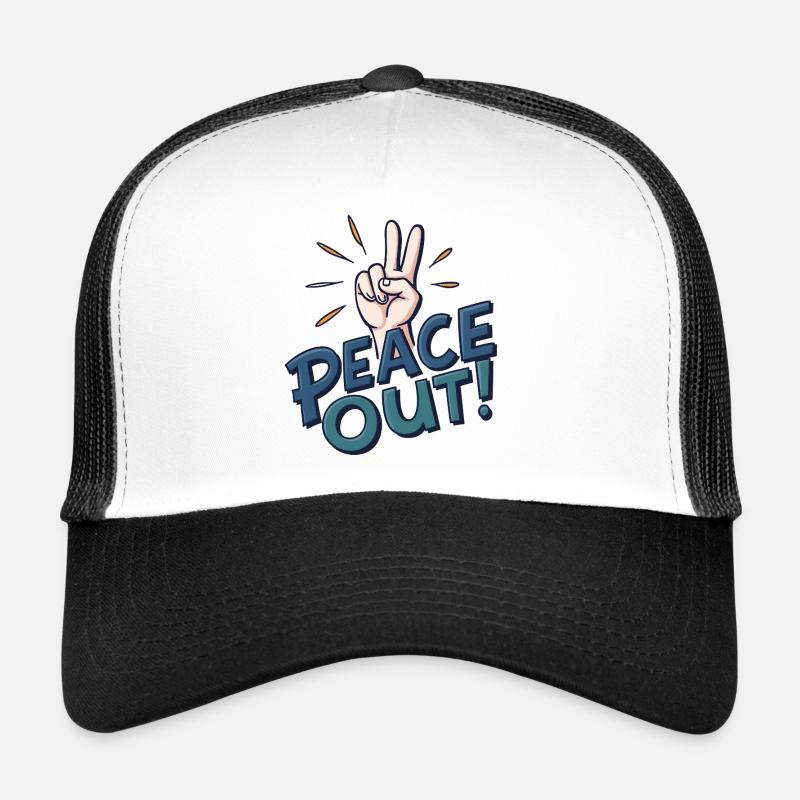 Peace Out Hand Trucker Cap