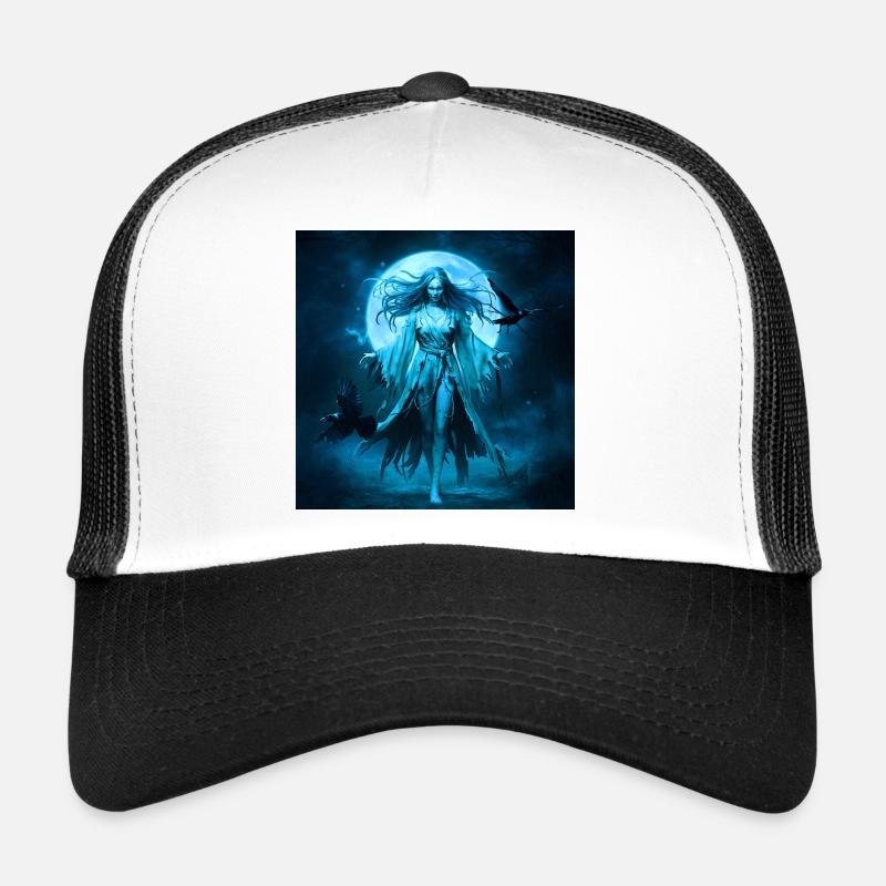 Todesfee, Kolkrabe, Monde - Trucker Cap - Weiß/Schwarz